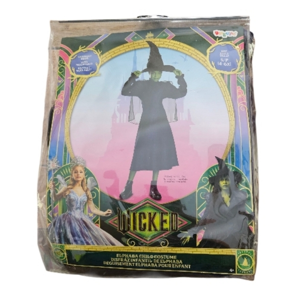 Disguise Wicked Movie Elphaba Girl Costume Size S/P 4-6X Cosplay Musical Witch - Picture 1 of 6